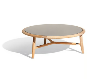 THE SECRET GARDEN - Low round teak garden side table with stoneware top by Poltrona Frau - view 2